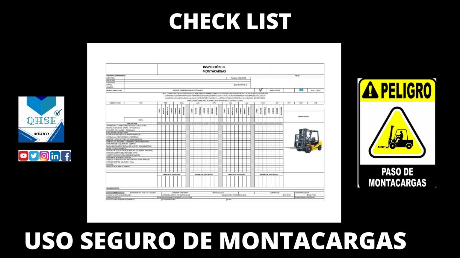 Lista de verificación para montacargas -NOM-006-STPS-2023 (PDF editable ...