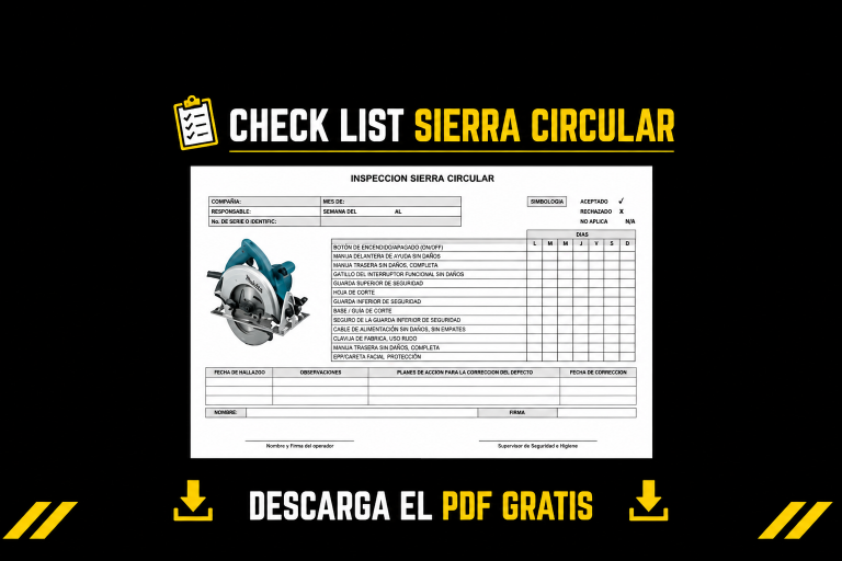 Checklist de verificación para sierra circular