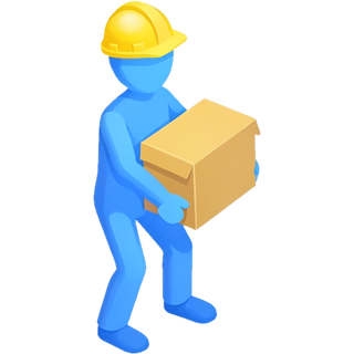 Icono de ergonomía y manejo manual de cargas